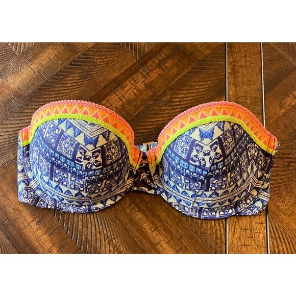 Victoria's Secret Other - Victoria's Secret Blue and Orange Bikini Top